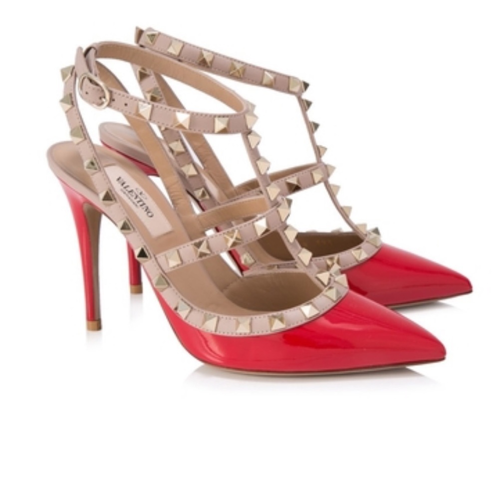 Red patent rockstud Valentino